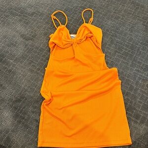 Princess Polly US size 0, Runs slightly big, Stretch Material, Orange dress